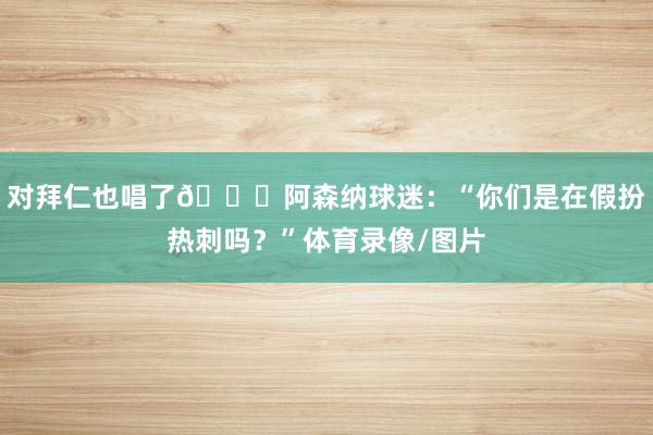 对拜仁也唱了💀阿森纳球迷：“你们是在假扮热刺吗？”体育录像/图片