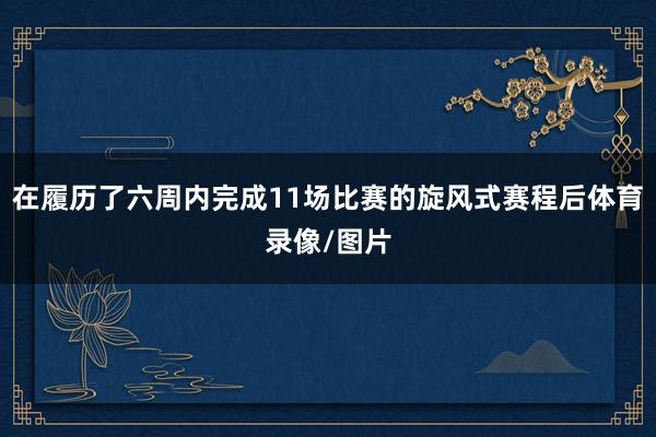 在履历了六周内完成11场比赛的旋风式赛程后体育录像/图片
