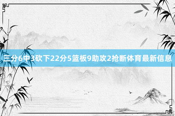 三分6中3砍下22分5篮板9助攻2抢断体育最新信息