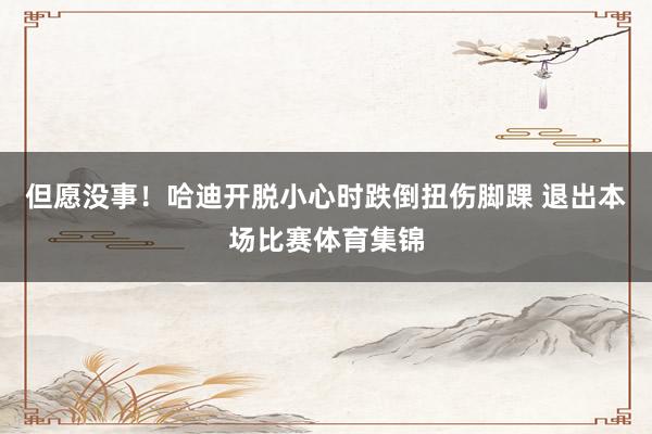 但愿没事！哈迪开脱小心时跌倒扭伤脚踝 退出本场比赛体育集锦