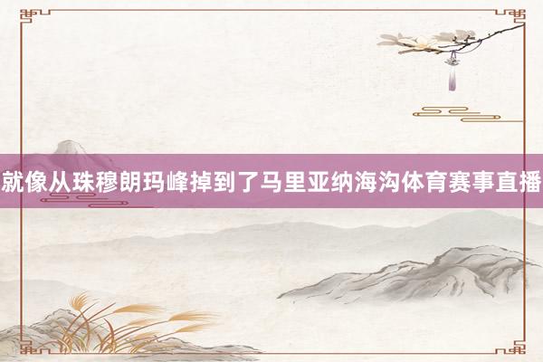 就像从珠穆朗玛峰掉到了马里亚纳海沟体育赛事直播