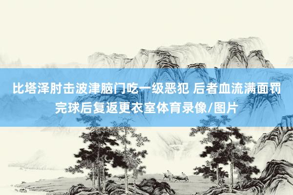 比塔泽肘击波津脑门吃一级恶犯 后者血流满面罚完球后复返更衣室体育录像/图片