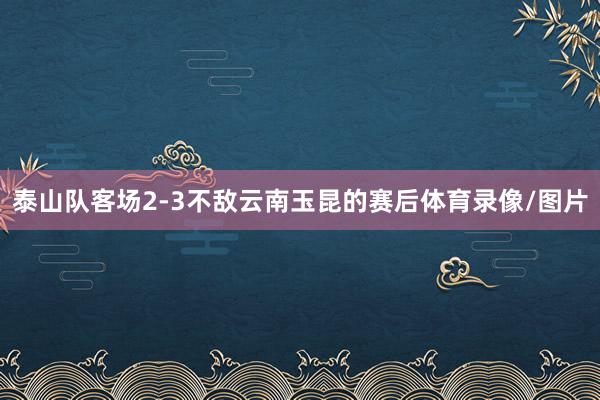 泰山队客场2-3不敌云南玉昆的赛后体育录像/图片