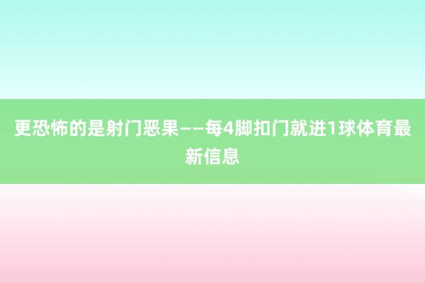 更恐怖的是射门恶果——每4脚扣门就进1球体育最新信息