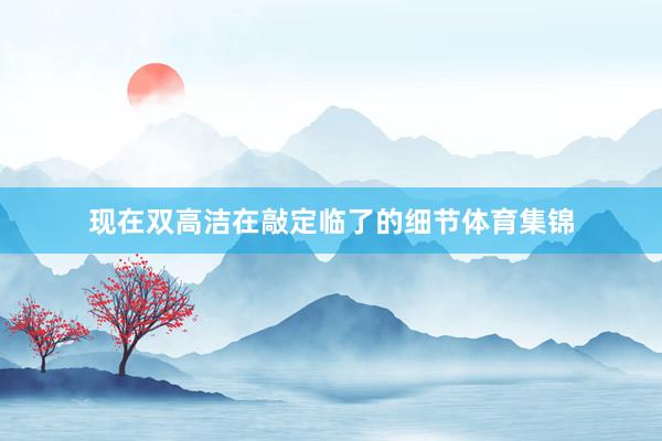 现在双高洁在敲定临了的细节体育集锦